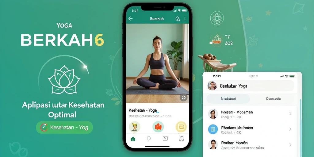 Antarmuka modern aplikasi Yoga BERKAH6 yang mendukung berbagai latihan.