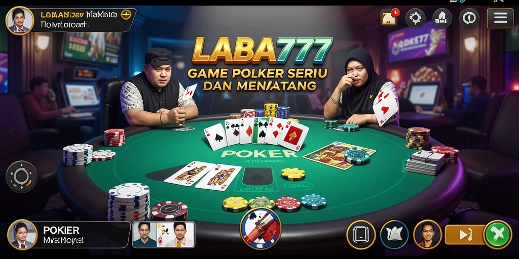 Tampilan antarmuka menarik dari game Poker LABA777.