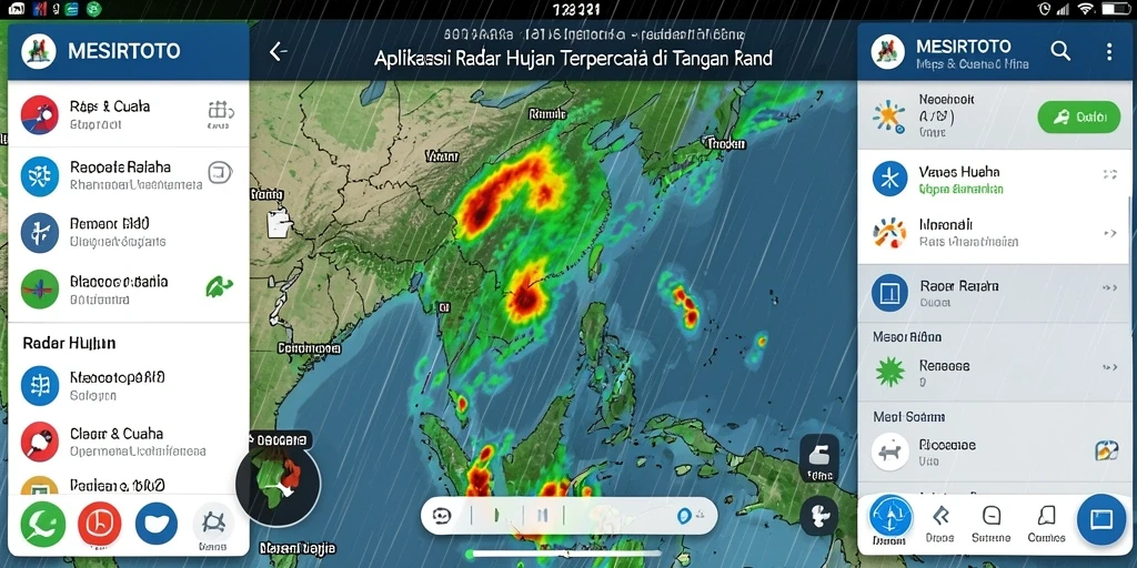 Tampilan antarmuka aplikasi MESIRTOTO dengan informasi radar hujan terbaru.