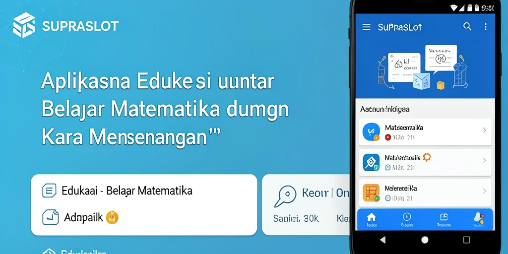 Tampilan antarmuka SUPRASLOT yang sederhana dan menarik untuk belajar Matematika.